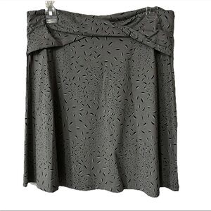 Toad&Co Twist Waist A-Line Skirt Light Ash Leaf Print